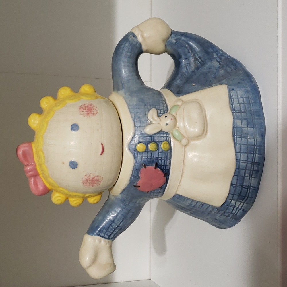 Treasure Craft Teapot Rag Doll Blonde Girl Vintage 1990s